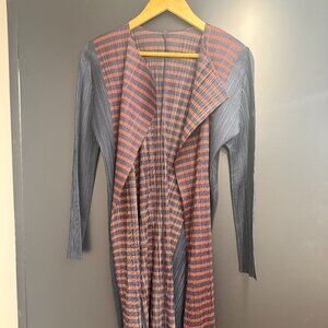 Issey Miyake Red and Blue Striped Jacket